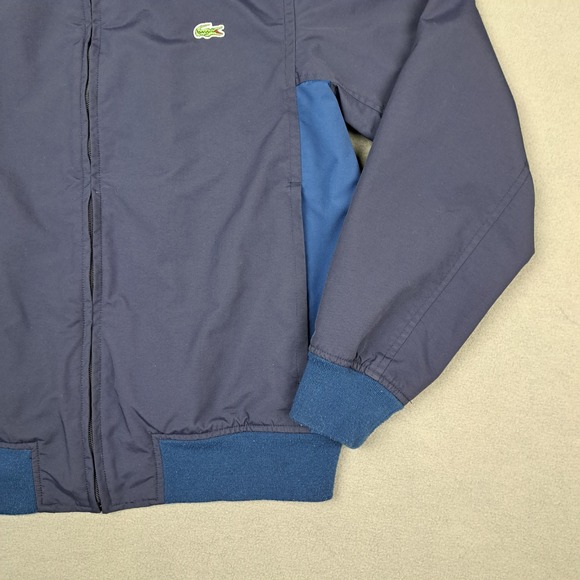 Lacoste Bomber Jacket Men's 50 Large Two Tone Blue Bi Swing Full Zip Lightweight - Picture 3 of 12